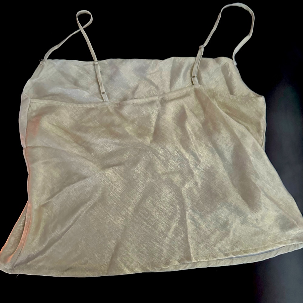 Gold spaghetti strap top